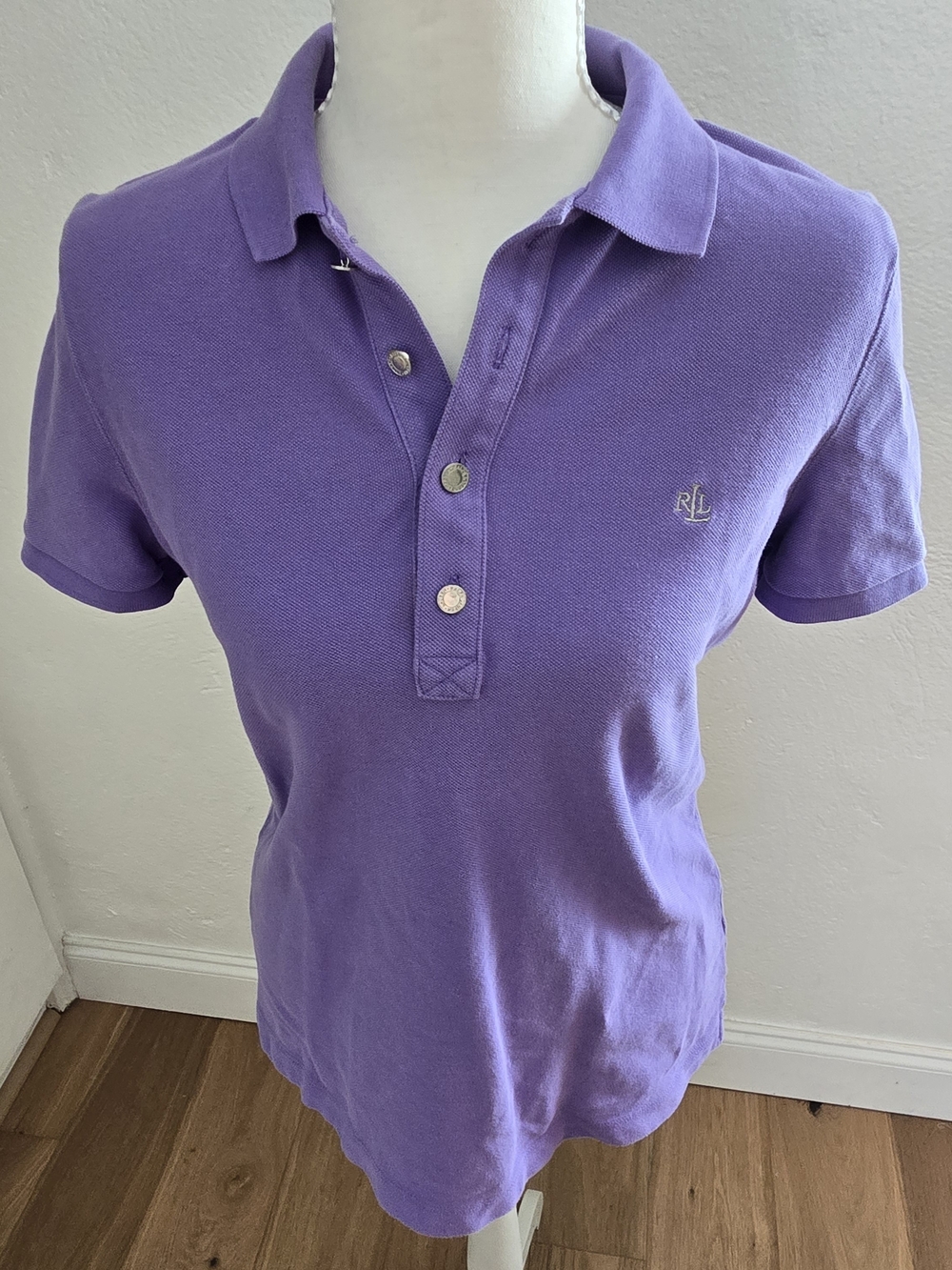 Vintage Lauren Ralph Lauren Purple 100% Cotton Embroidered M
